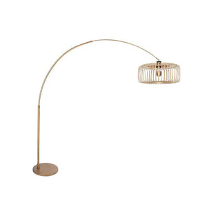 B-Ware Steinhauer Bogen-Stehlampe Sparkled Light dimmbar Holz Leuchte bronze 240cm