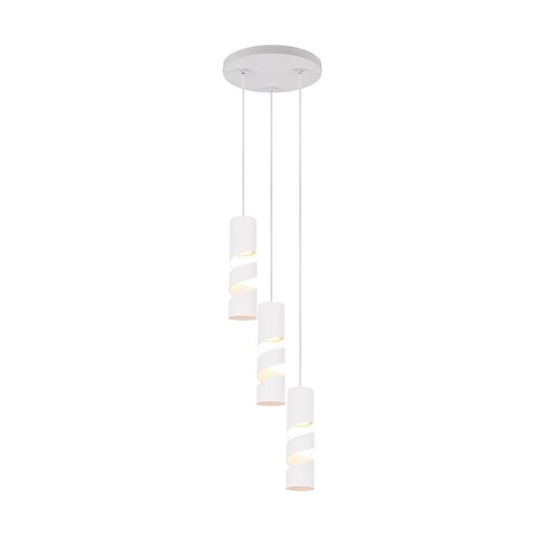 TRIO Stream Hängeleuchte Pendelleuchte Lampe weiß Metall GU10 3 flammig Ø 28 cm - 4017807623888