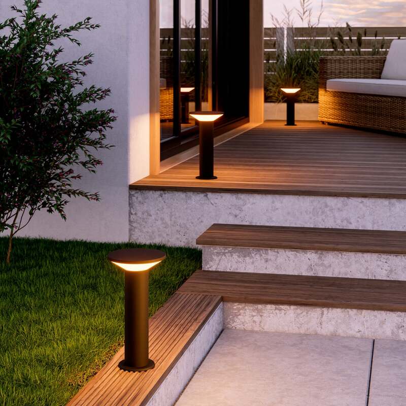 Eglo LED-Sockellampe Rigosa Außenlampe Gartenleuchte schwarz 35cm IP44 1100Lumen - 9008606355822