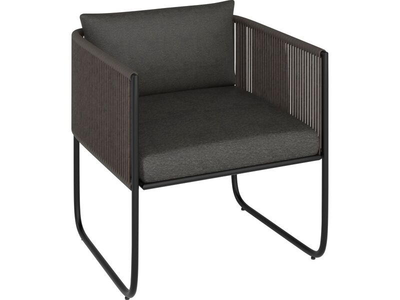 Lounge-Set Fullerton 3-teilig Wicker Stahl anthrazit-grau Gartenmöbel Sitzgruppe - 4007873338045