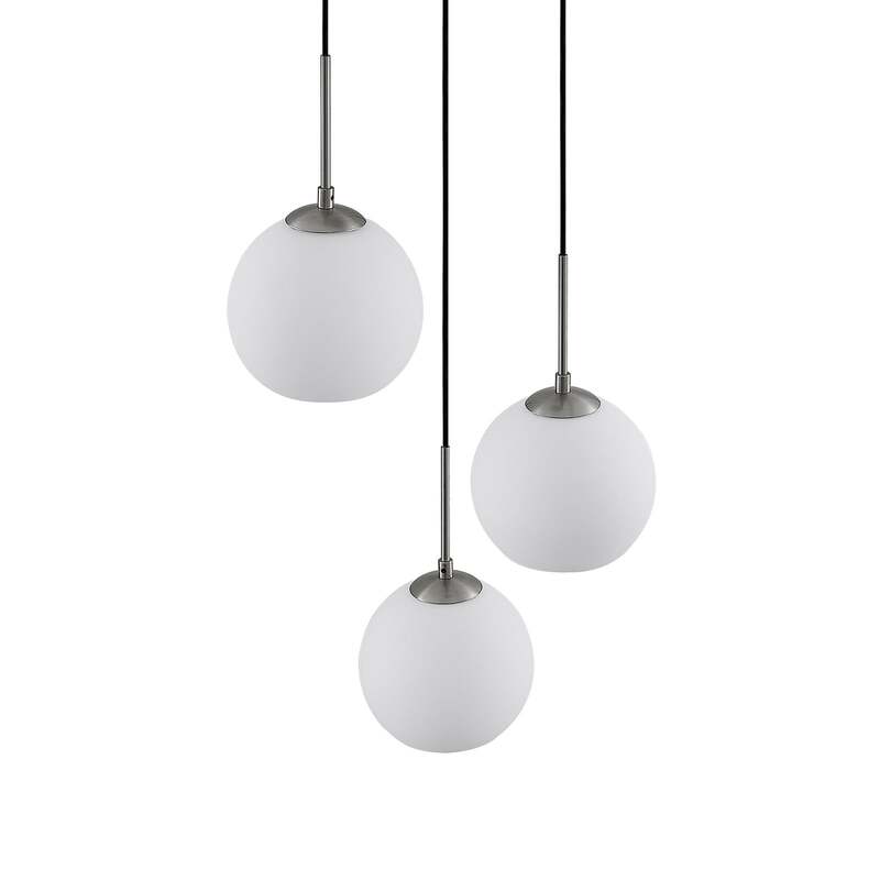 Lindby Hängelampe Hängeleuchte Jurian LED Pendelleuchte dimmbar nickel opal - 4251911727876