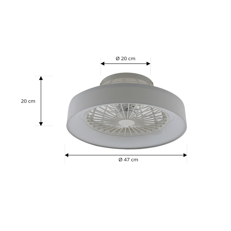 Lindby LED-Deckenventilator Mace Ventilator Deckenventilator weiß leise Ø 47 cm - 4251911780260