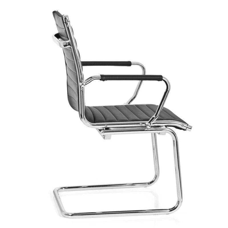 hjh OFFICE Besucherstuhl Konferenzstuhl Stuhl Schwarz Armlehnen Sitz - 4260354054029
