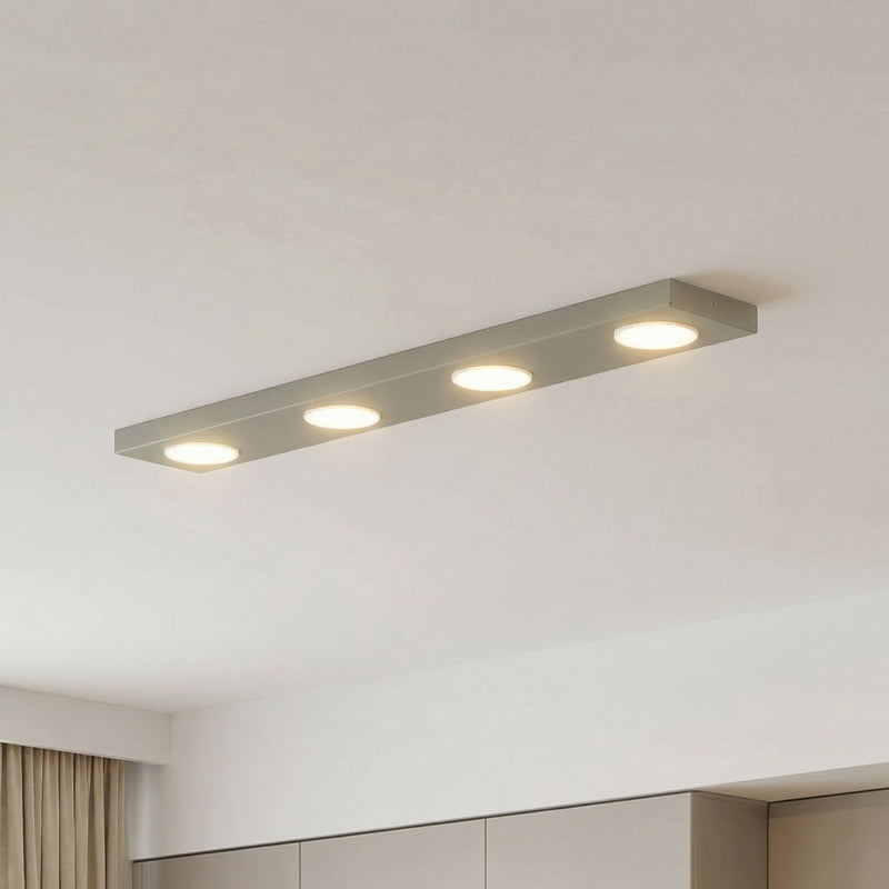 Deckenlampe Hero grau-beige LED Lampe Leuchte dimmbar 4-flammig 75x12cm Metall - 0000010049350