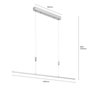 B-Ware Pendellampe Hängeleuchte Lucande LED Arnik nickel matt dimmbar Metall Aluminium