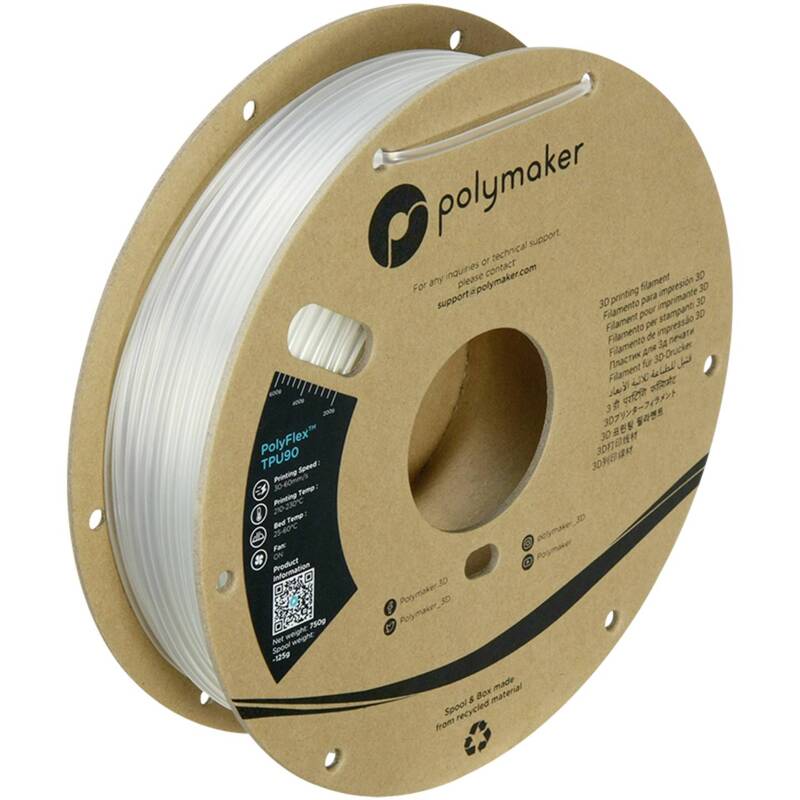 Polymaker PD02009 Filament TPU Material 2.85 mm 750 g Klar PolyFlex 1 St - 6938936711889