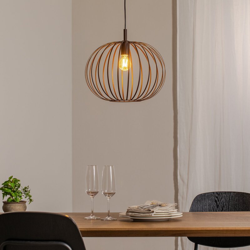 Argon Pendelleuchte Hängelampe Valor dunkelbraun Stahl Ø 40 cm E27 dimmbar - 5902553234220