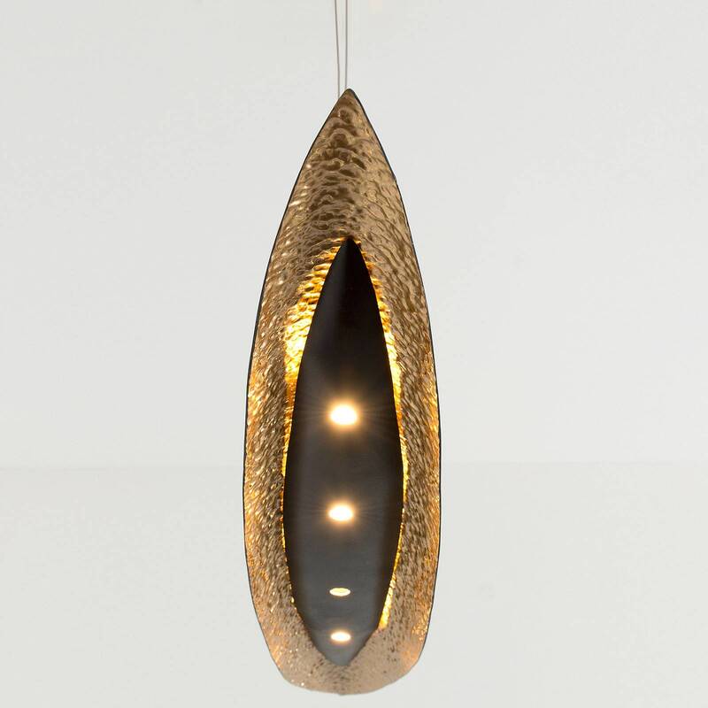 Holländer LED Pendant Light Chiasso, Black-brown/gold - 4250151346168