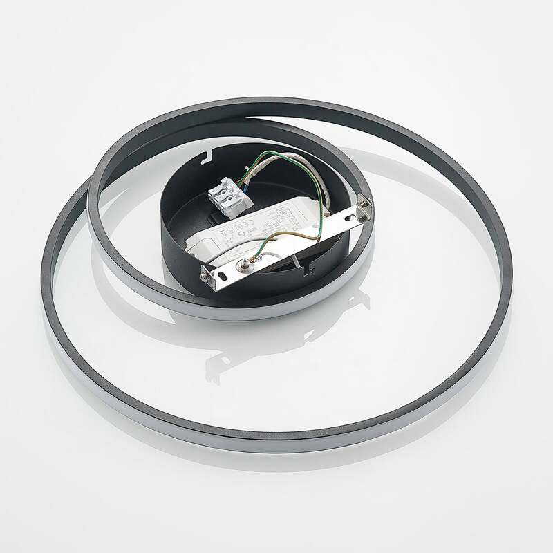 LED Deckenleuchte Lampe Youna schwarz Lindby Alu dimmbar Lichtspender Deckeneuch - 4251096591033