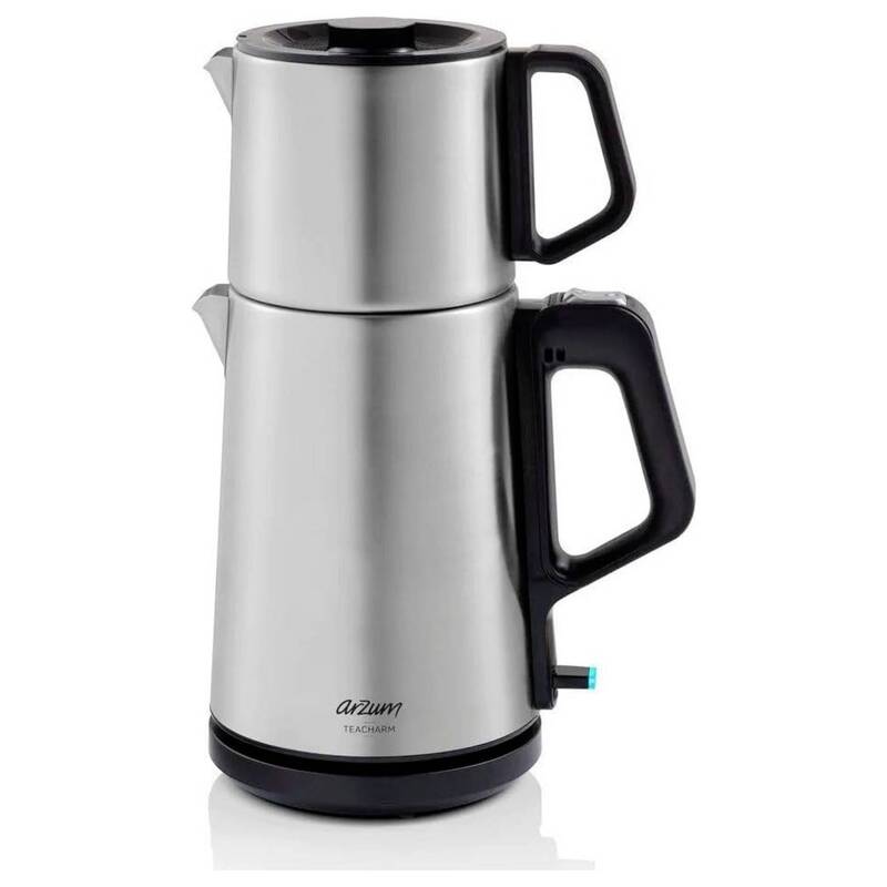Arzum Teebereiter Teemaschine AR3143 Silber 1800W Warmhaltefunktion 1,8l 1l - 8693184917329