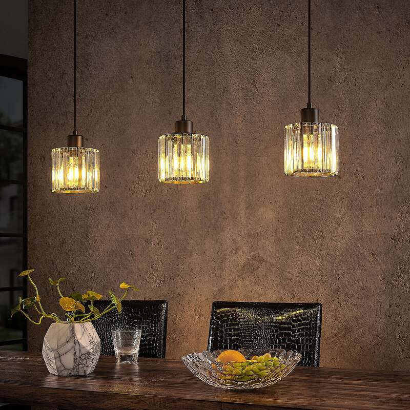 Lindby Hängeleuchte Vella LED Pendelleuchte Lampe 3-flg transparent 83cm schwarz - 4251096581195