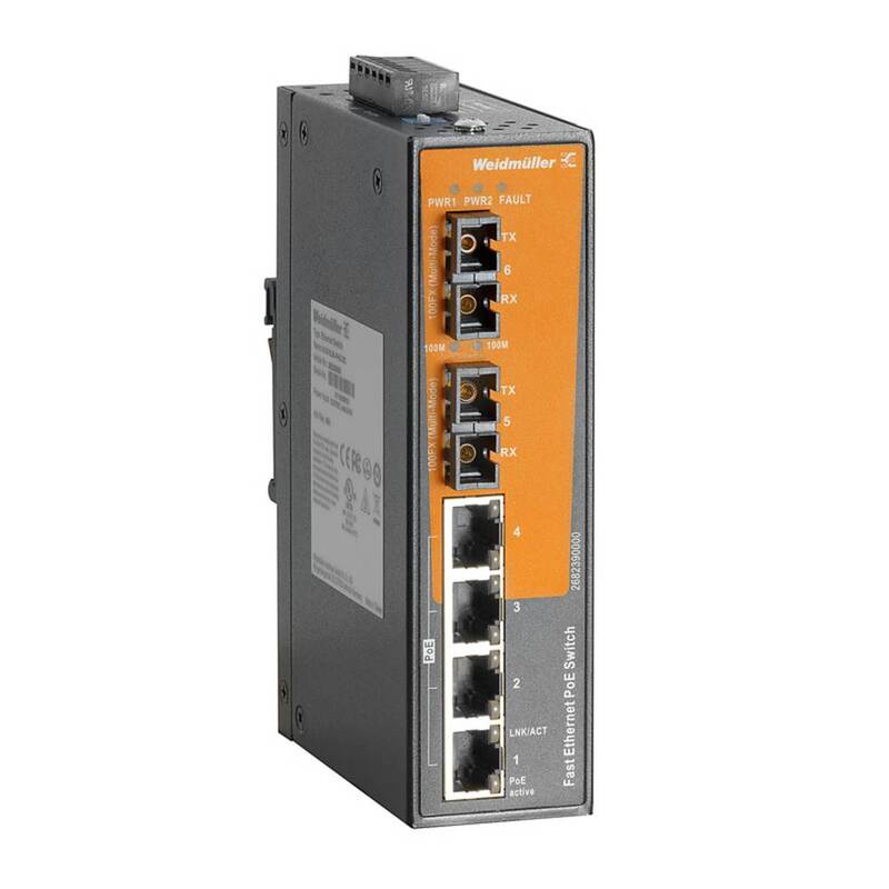 Weidmüller IE-SW-EL06-4POE-2SC Industrial Ethernet 100 MBit/s Netzwerk-Switches - 4050118692327