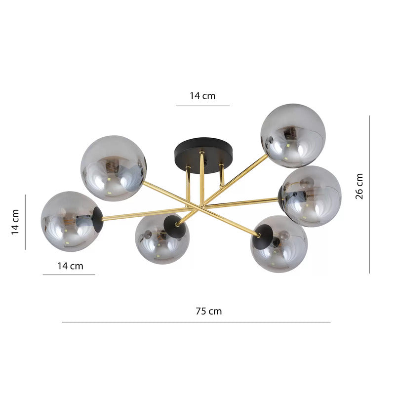 Euluna Deckenleuchte Glassy schwarz/opal Deckenlampe Lampe Licht Leuchte Spot497 - 4251911783575
