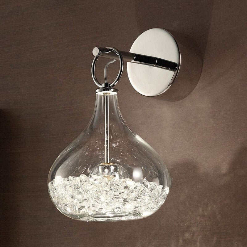 Sil-Lux Wandleuchte Wandlampe Graal transparent chrom Glas Kristall einflammig - 8510434000009