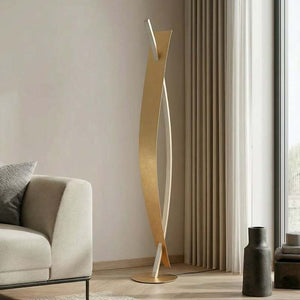 B-Ware Lucande Stehleuchte Lampe Marija LED dimmbar goldfarben 140cm warmweiß 3000K