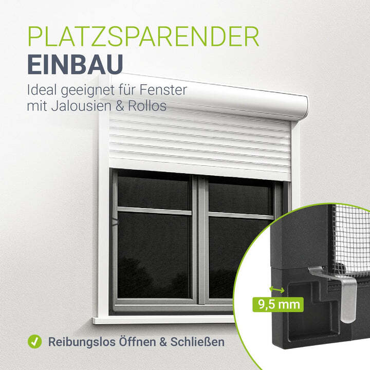 Fliegengitter Fenster Insektenschutz Aluminiumrahmen Anthrazit 80x100cm robust - 4260565521488