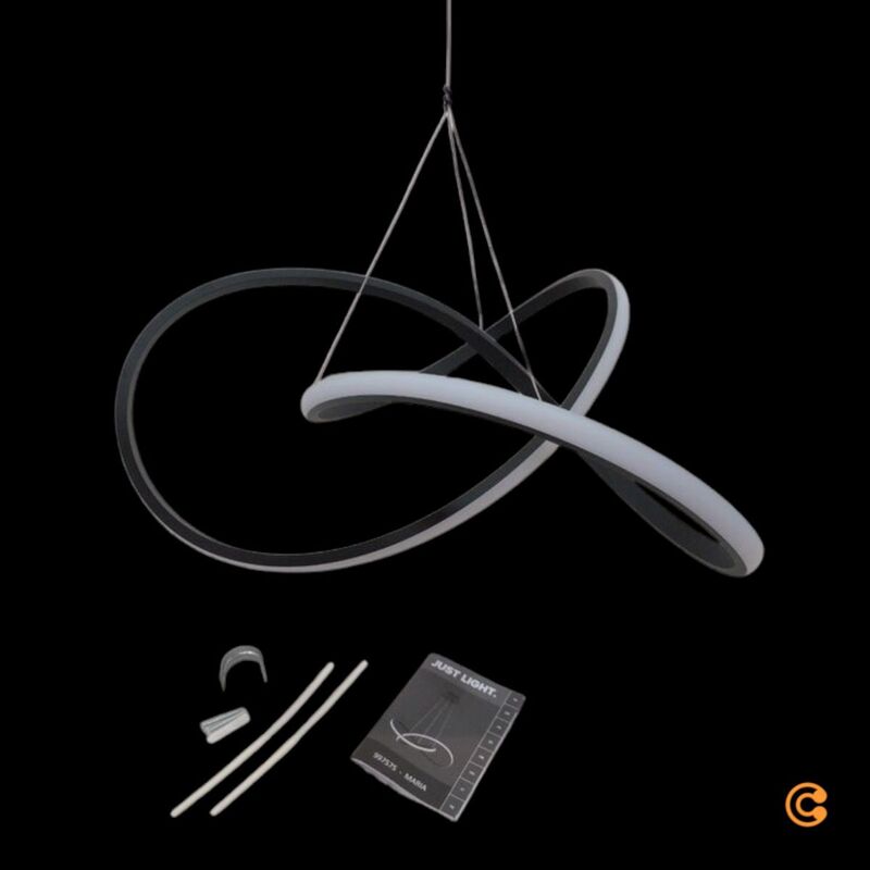 JUST LIGHT Hängeleuchte Maria LED Pendelleuchte dimmbar schwarz 57cm Ø 3-stufig - 4043689975753