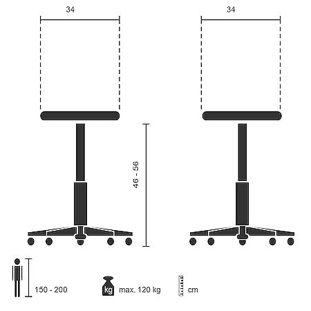 hjh OFFICE Operator II Arbeitsstuhl Hocker Drehstuhl orange 360° - 4251084663995