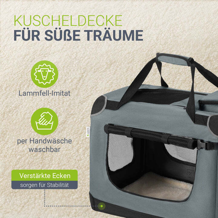 Hundebox Auto faltbar Lassie S Hundetransportbox grau Tragegriff kleine Hunde - 4260304769898