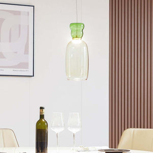 B-Ware Lucande Hängeleuchte Pendelleuchte Fay LED Lampe Hängelampe gelb grün 37cm