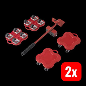 2x B-Ware TOOLCRAFT Möbelheber Transportroller Set 400kg Traglast 4 Räder Stahl 116x130mm