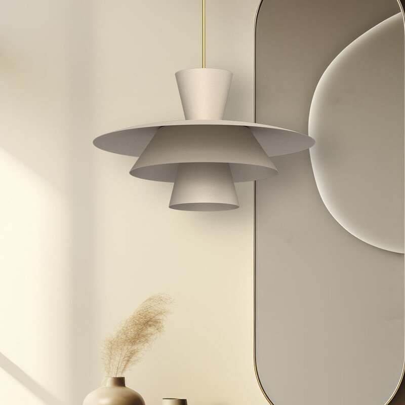 Plato Hängeleuchte Pendelleuchte Ø38cm beige Stahl Lampe Leuchte Beleuchtung17 - 5907565944907
