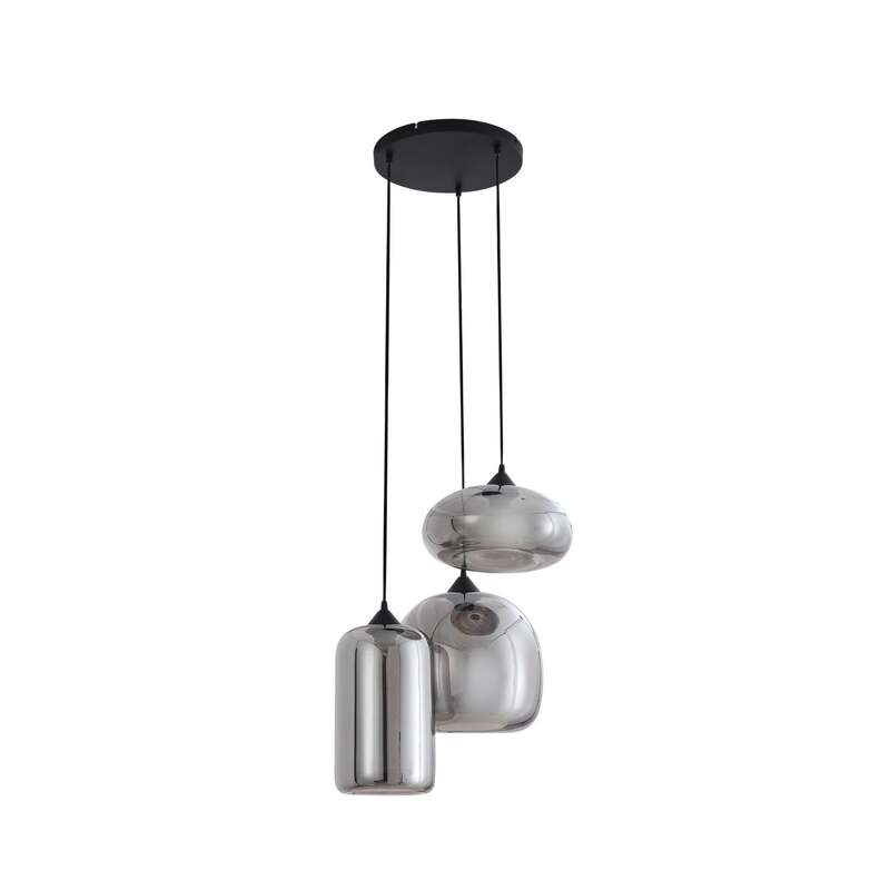 Lindby Hängeleuchte Marla rauchgrau 50 cm dimmbar E27 3x15W IP20 - 4251911797138