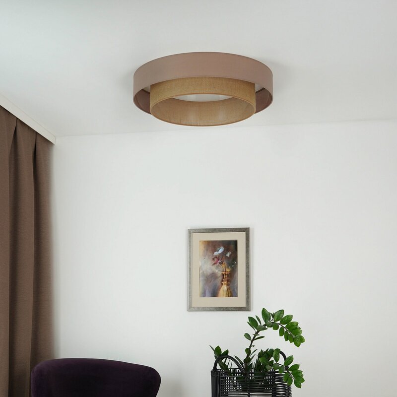 Duolla Deckenleuchte Deckenlampe LED Textil braun Luneta Fernbedienung dimm649 - 5905317606363
