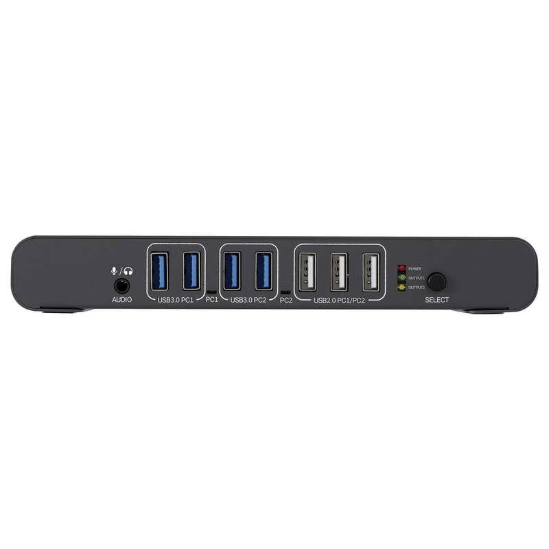 SpeaKa Professional KVM Umschalter Switch Rechner PC Grau HDMI USB-A USB-C 2Port - 4064161487694