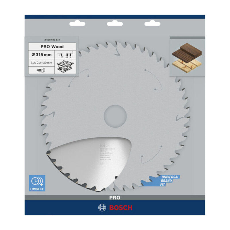 Bosch Kreissägeblatt Optiline Wood 315mm 48 Zähne für Tischkreissägen - 3165140194617