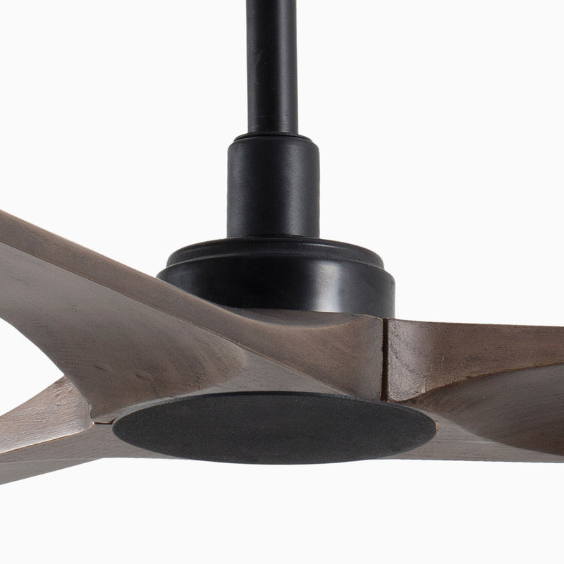 FARO BARCELONA Deckenventilator Heywood schwarz Holz dunkel Ventilator Lampe - 8421776296893
