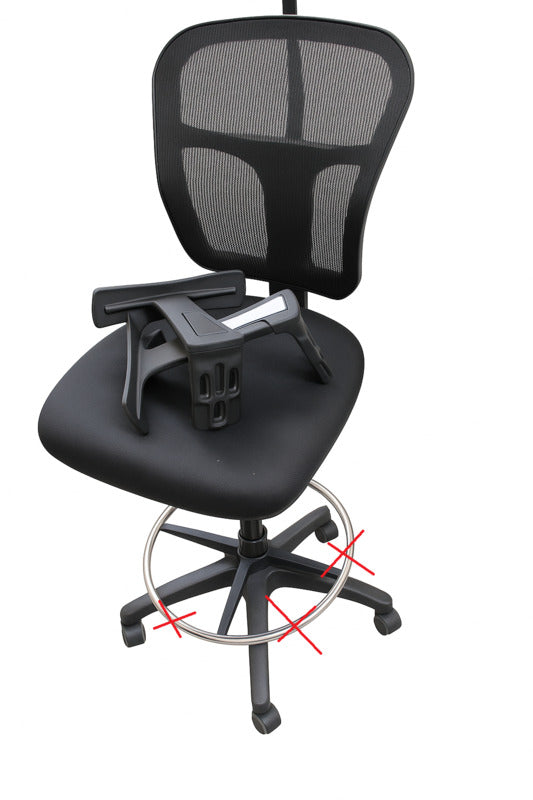 hjh OFFICE Arbeitsstuhl Counterstuhl TOP WORK 108 Netz schwarz Drehstuhl - 4251084667740