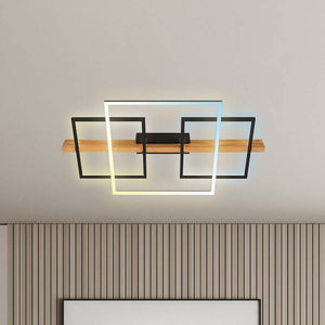 B-Ware briloner Deckenleuchte Lampe LED Cadre Holz Schwarz Memoryfunktion Nachtlicht