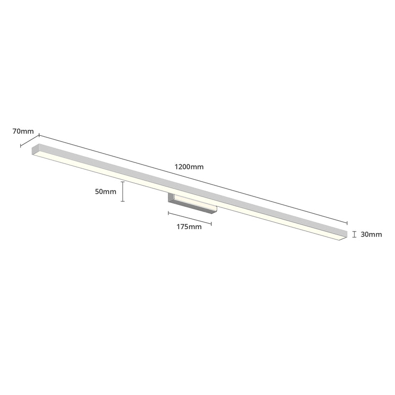 Lindby Wandleuchte Alenia LED Wandlampe Badleuchte chrom 120cm 3000K IP44 weiß - 4251096580617