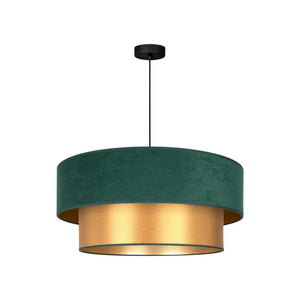 B-Ware Pendellampe Dorina grün gold E27 Hängelampe Pendelleuchte Lampe Ø60cm 23cm