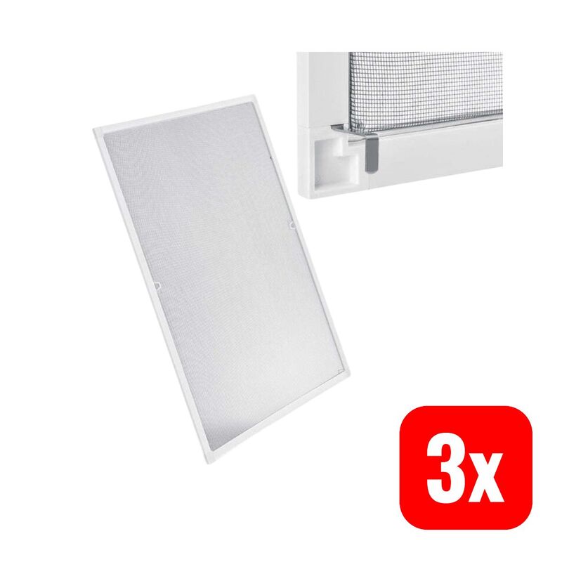 Fliegengitter Fenster Insektenschutzgitter Aluminiumrahmen 120x140cm weiß stabil - 4260304768518