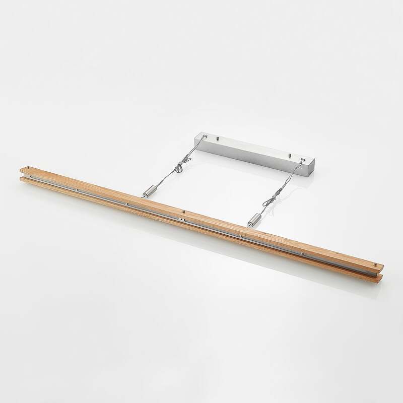 Lindby Pendelleuchte Hängeleuchte LED Holz dimmbar Alimara warmweiß 138 cm Lampe - 4251096597448