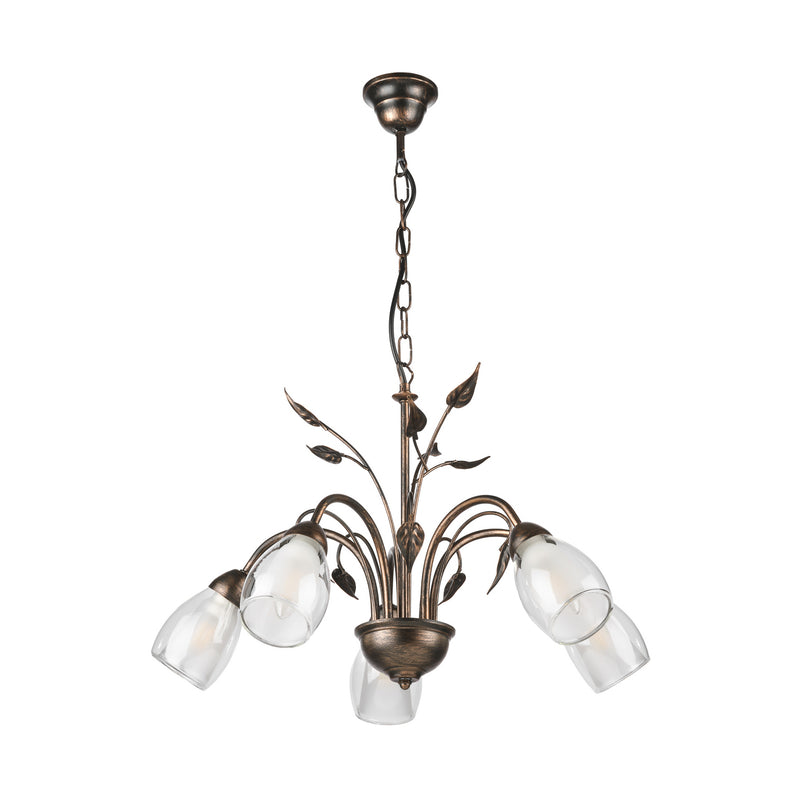 ONLI Hängeleuchte Liliana fünfflammig schwarz rotgold Metall Lampe Leuchte Spot - 8030626546103
