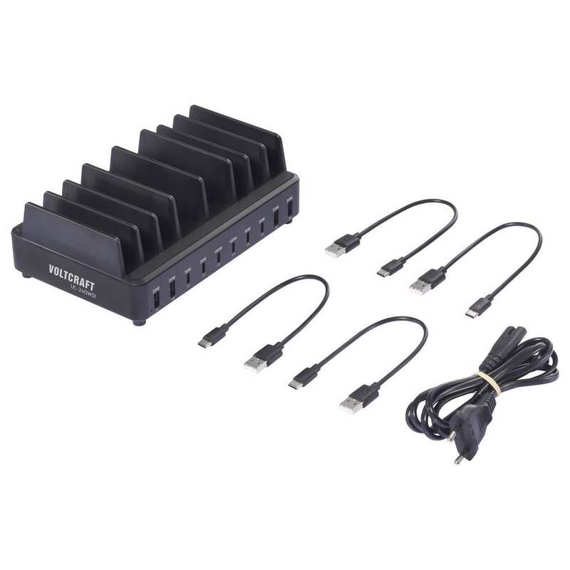VOLTCRAFT USB-Ladestation Ladegerät Schnellladegerät UC-240W01 240W Schwarz - 4064161497051