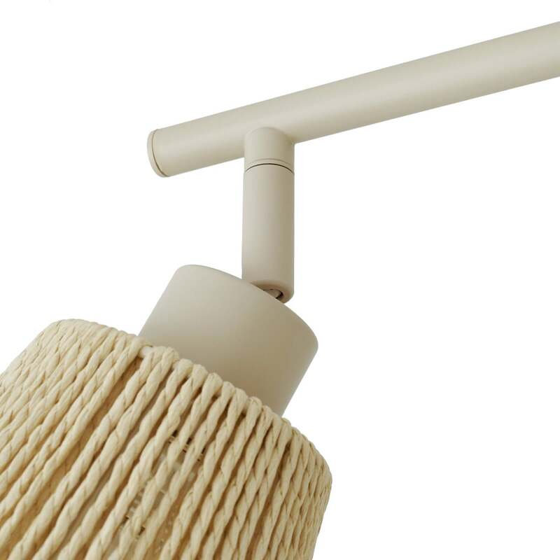 Lindby Deckenstrahler Anuva LED dimmbar 3-flammig beige Papier 72,5cm 13cm Licht - 4255830903700