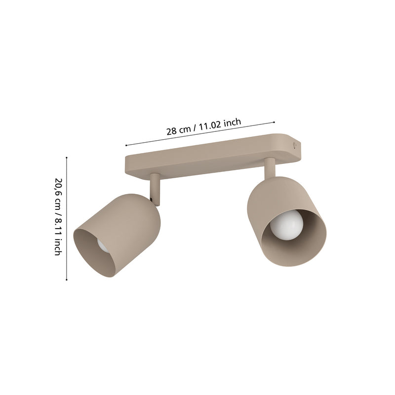 Eglo Deckenstrahler Tilston LED Strahler dimmbar Stahl beige 28x8 Leuchte Lampe - 9008606359721