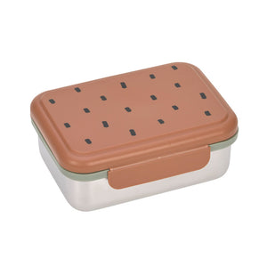 B-Ware Lässig Brotdose Lunchbox Edelstahl Bento Box Happy Prints Beige Snacks Behälter