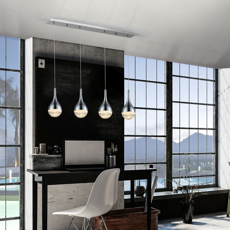 Schuller Valencia Hängeleuchte Pendellampe LED Elie chrom klar vierflammig Esszi - 8435435325367