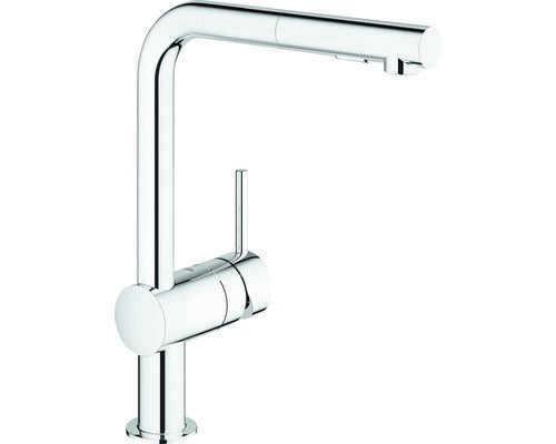 GROHE Minta L-Auslauf Küchenarmatur mit Brause chrom hochschwenkbar 328mm - 4005176314988