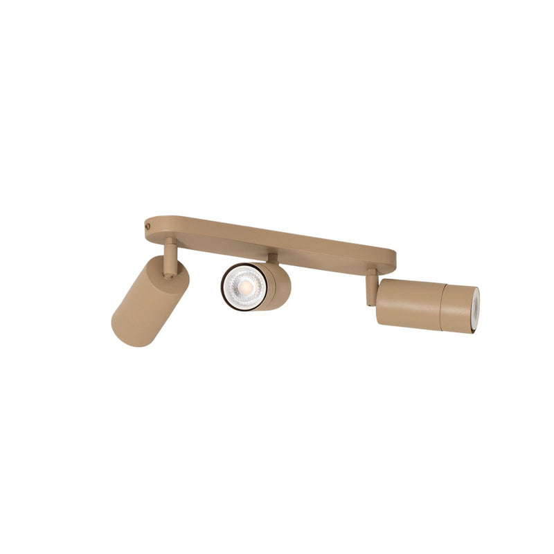 Deckenstrahler Link 3-flg LED dimmbar beige Stahl 33cm für Wohnzimmer Leuchte - 5907565995282