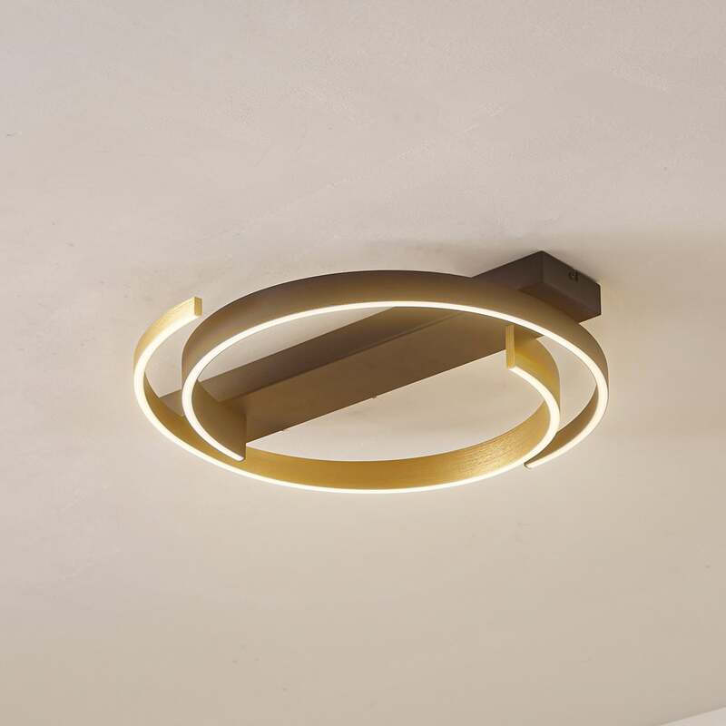 Lucande Deckenleuchte Lampe LED Natsuma schwarz gold Ø50 cm Beleuchtung Leuchte - 4251911792225