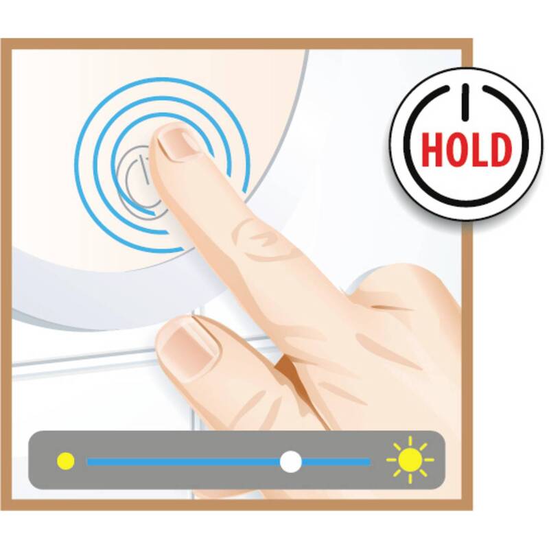 Tesa Kosmetikspiegel Visioon 5-fache Vergrößerung dimmbare LED Touch schwarz - 4063565251245