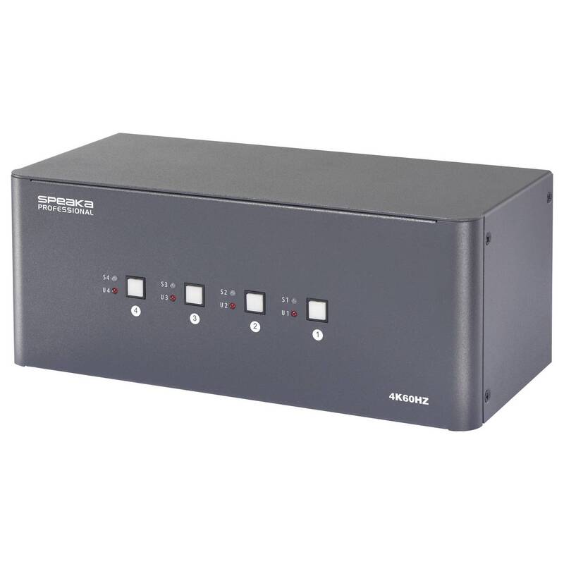 KVM-Konsole Umschalter Switch SpeaKa Professional HDMI 4x4 Port Multi Display - 4064161394442