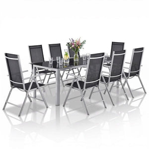 B-Ware Gartengarnitur Milano Gartenset 7-teilig Aluminium Tischgruppe UV-beständig