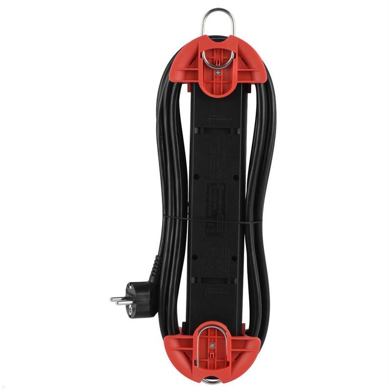 BACHMANN HOOK Steckdosenleiste 5x Schutzkontakt Kunststoff Schalter 5m 3 STÜCK - 4057298093395